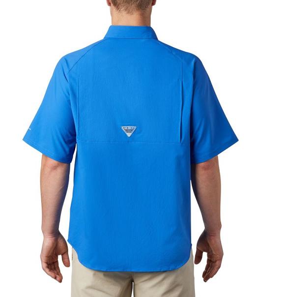 Columbia PFG Terminal Tackle Fishing Shirts Blue For Men's NZ51479 New Zealand